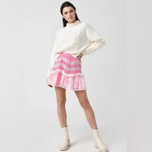 LOVESHACKFANCY Felice Mini Skirt Pink Size P!!!!